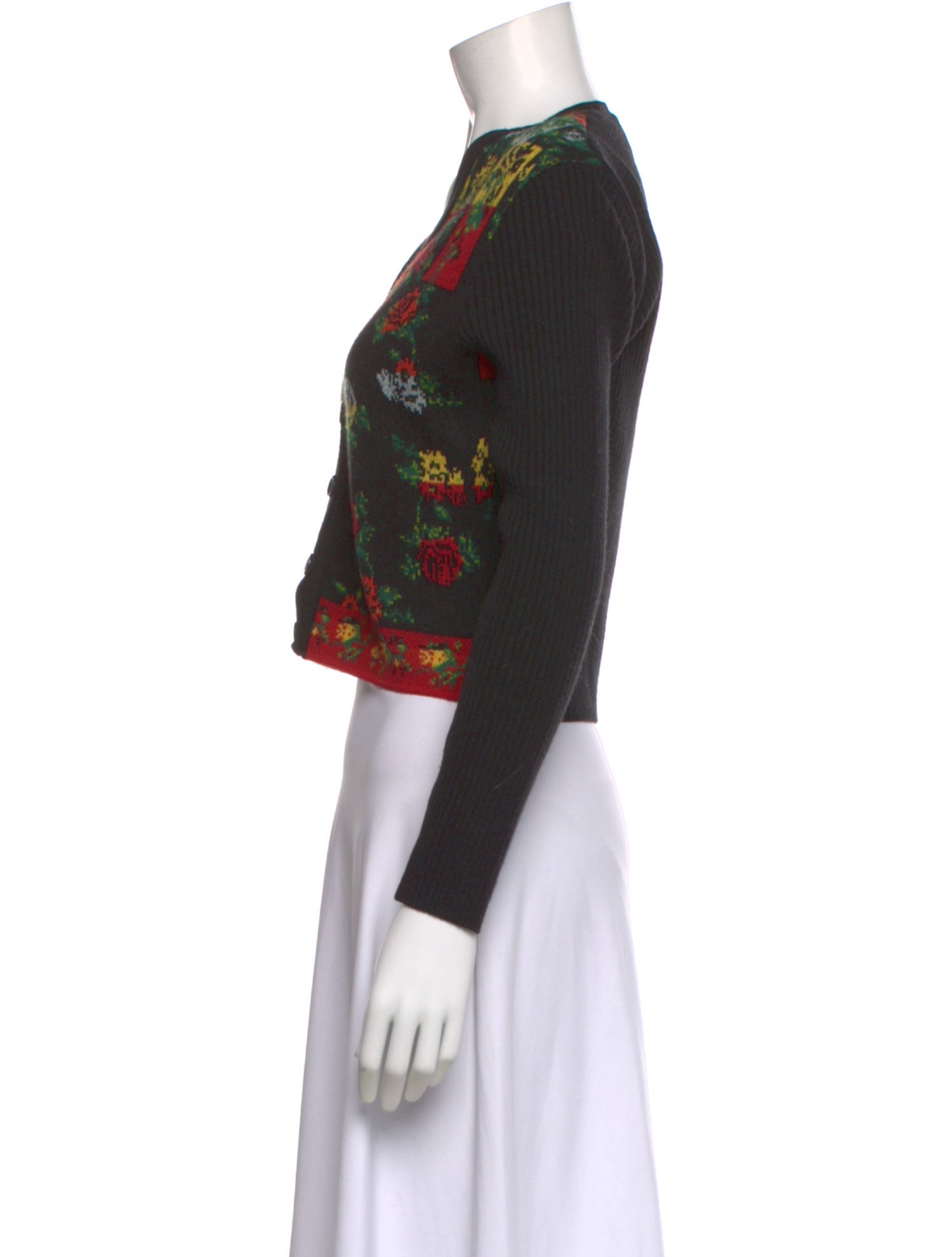 Kenzo Floral Print V-Neck Sweater