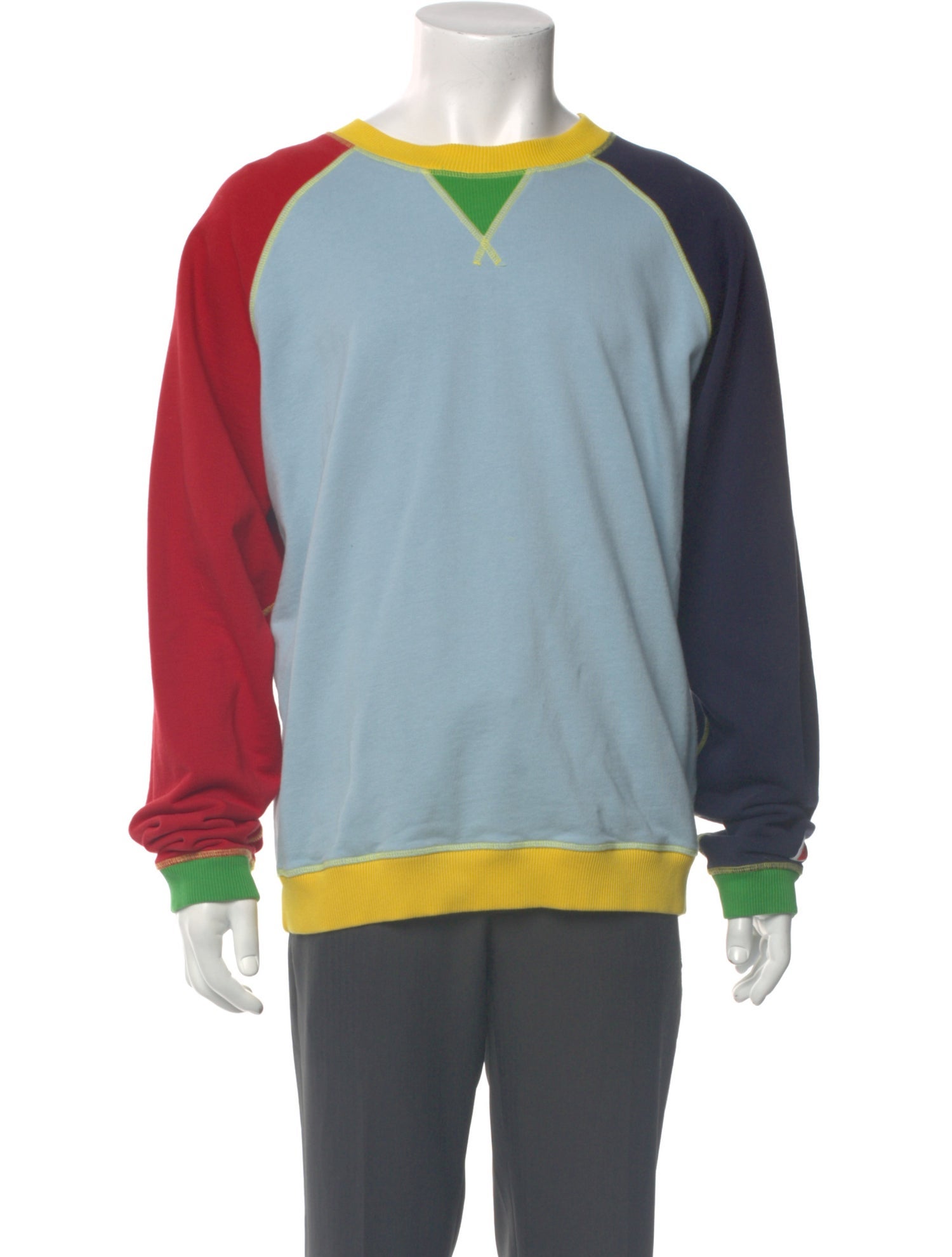 Kenzo Colorblock Pattern Crew Neck Pullover
