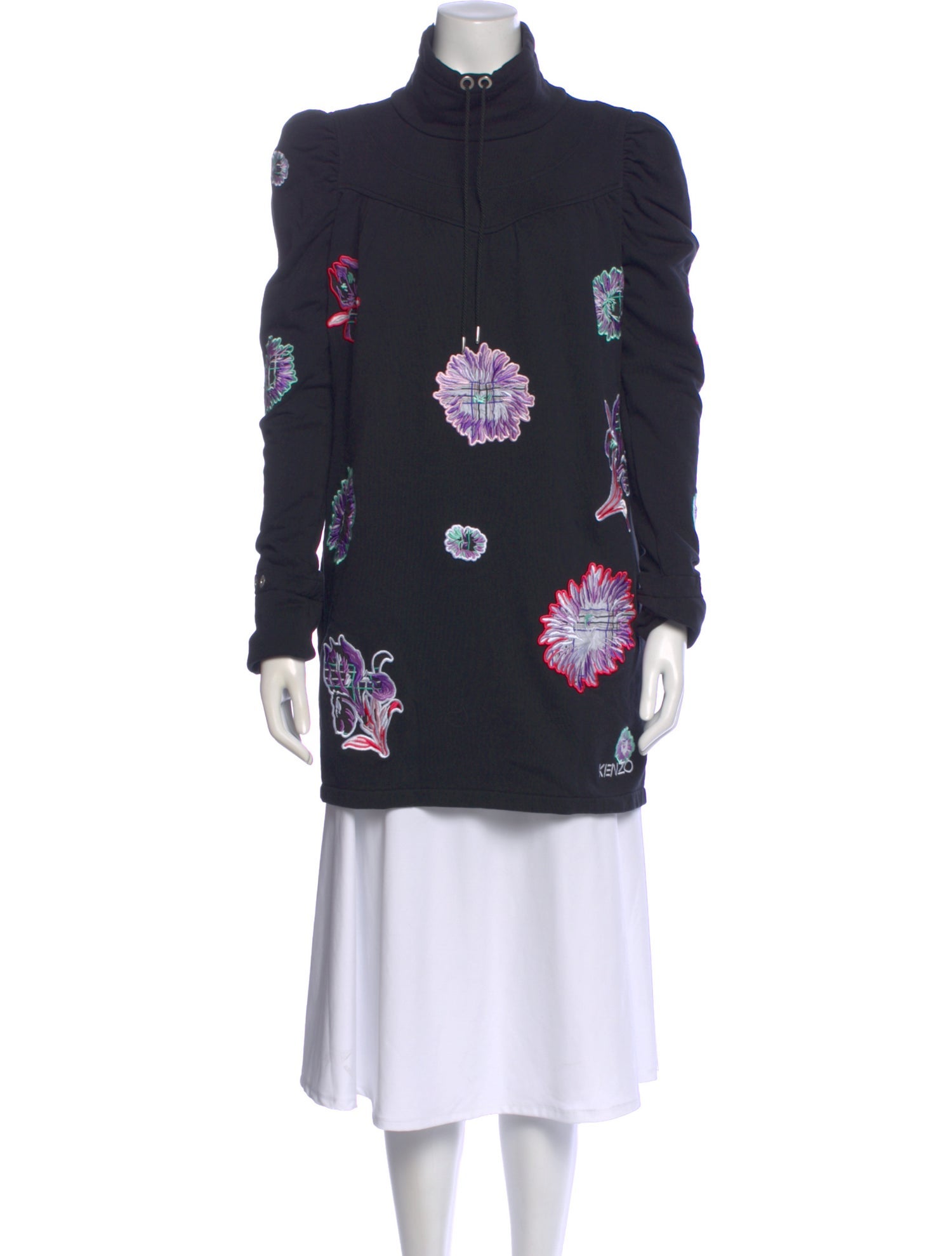 Kenzo Floral Print Mock Neck Sweater