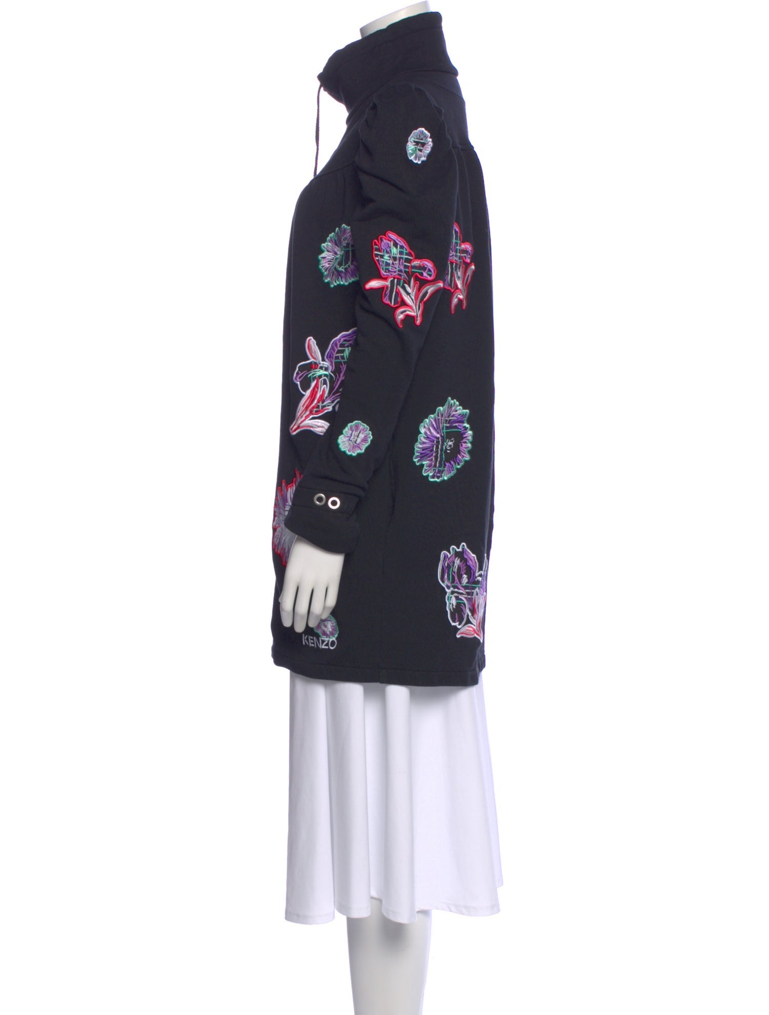 Kenzo Floral Print Mock Neck Sweater