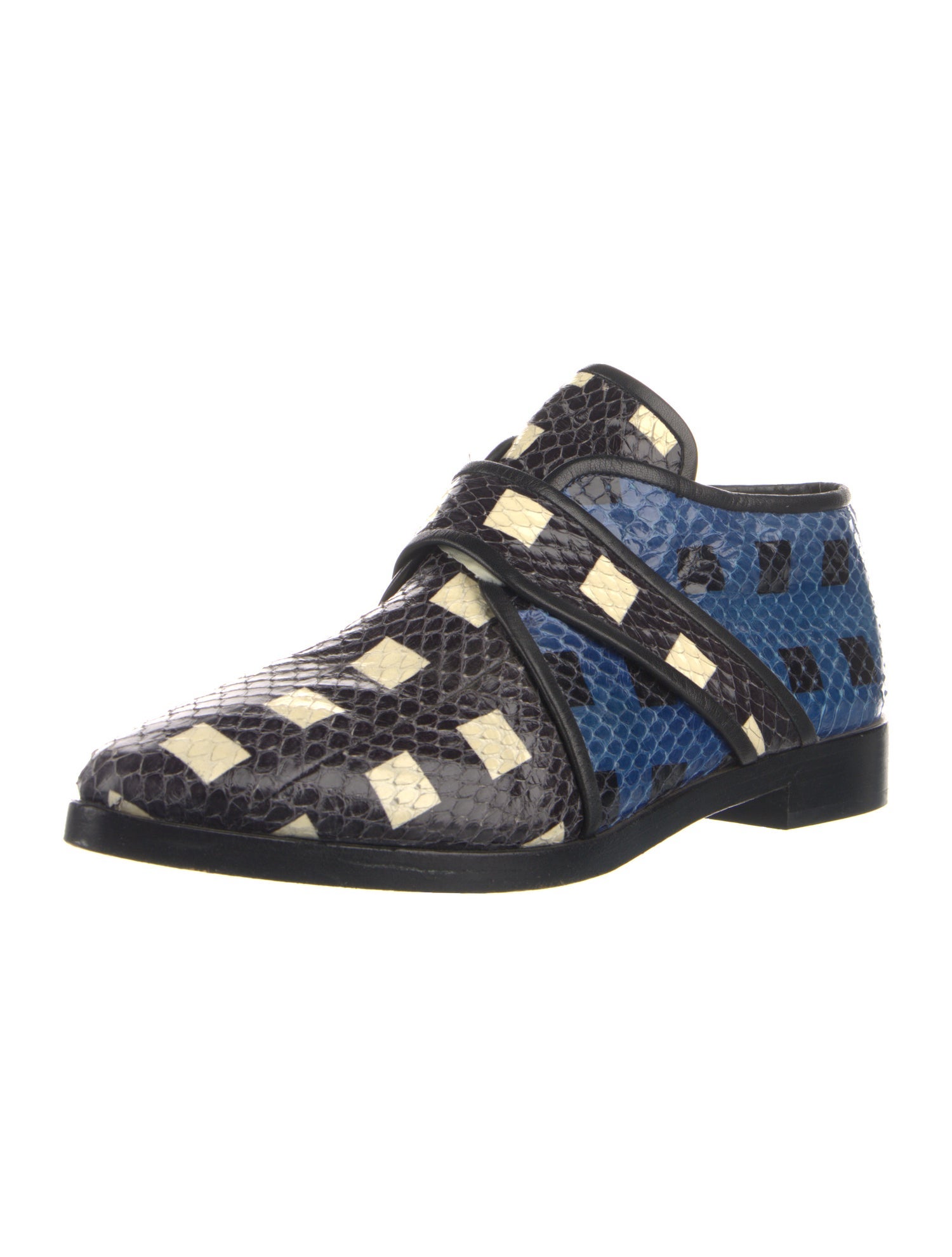 Kenzo Snakeskin Plaid Print Spectators