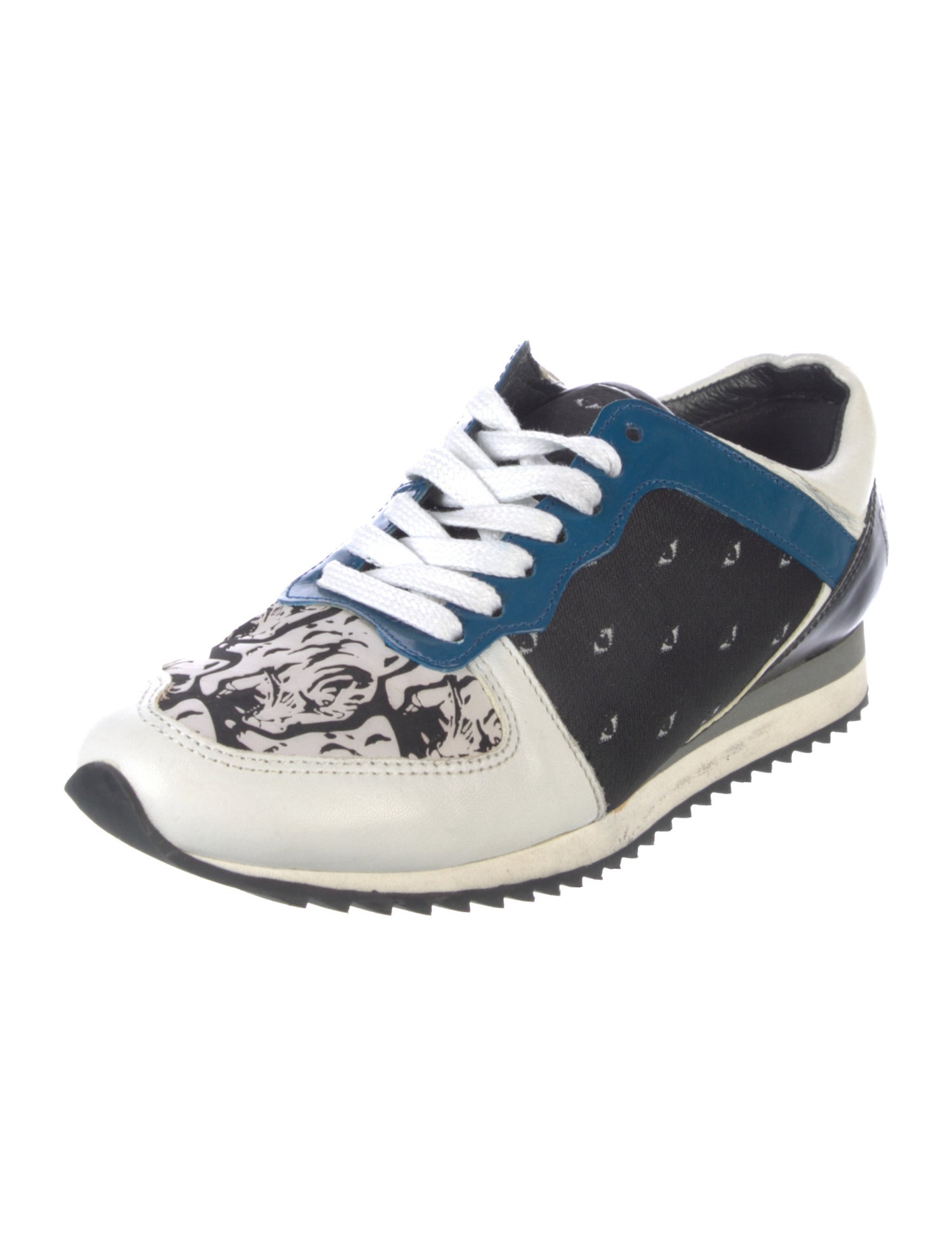Kenzo Leather Printed Athletic Sneakers