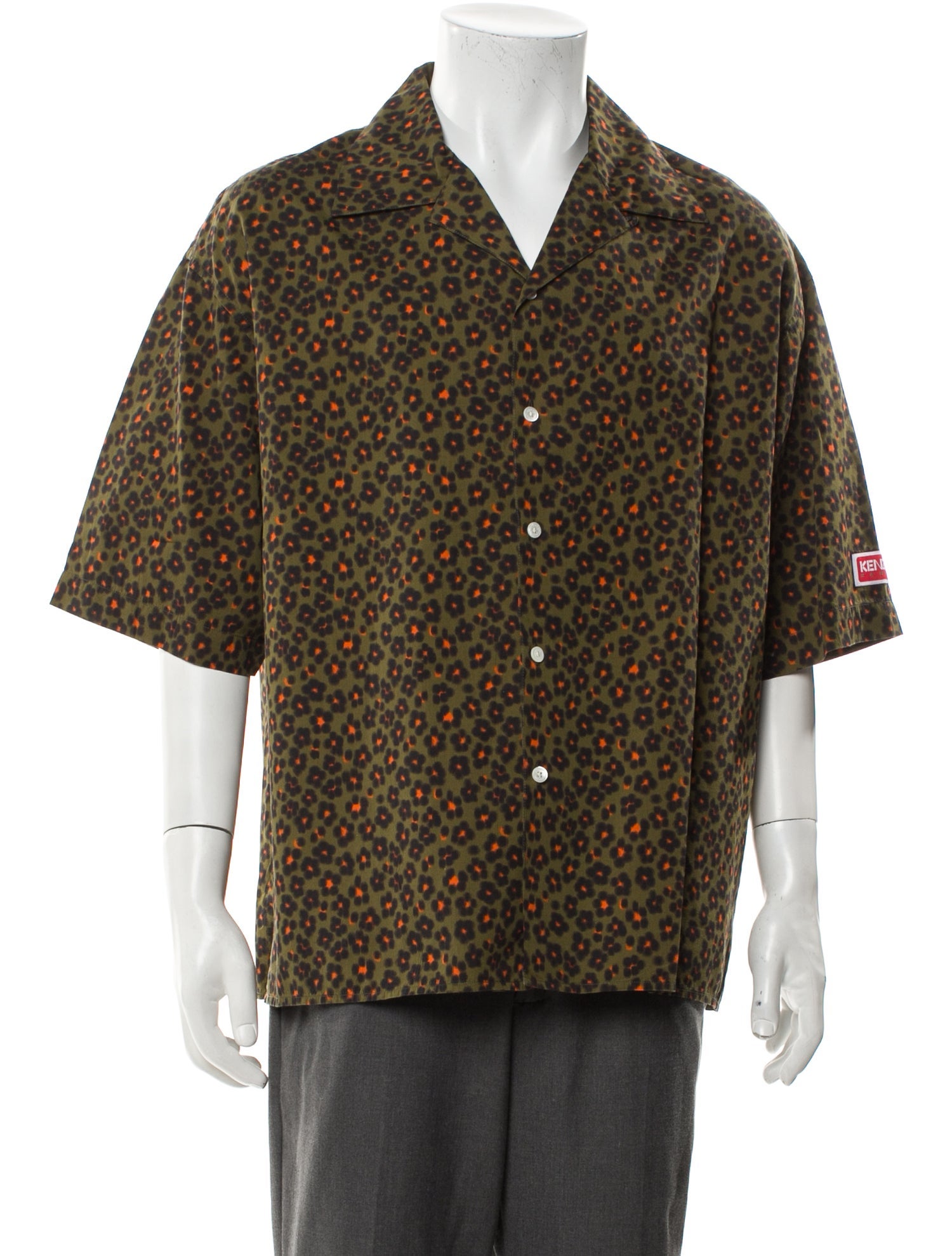 Kenzo Animal Print Three-Quarter Sleeve Shirt