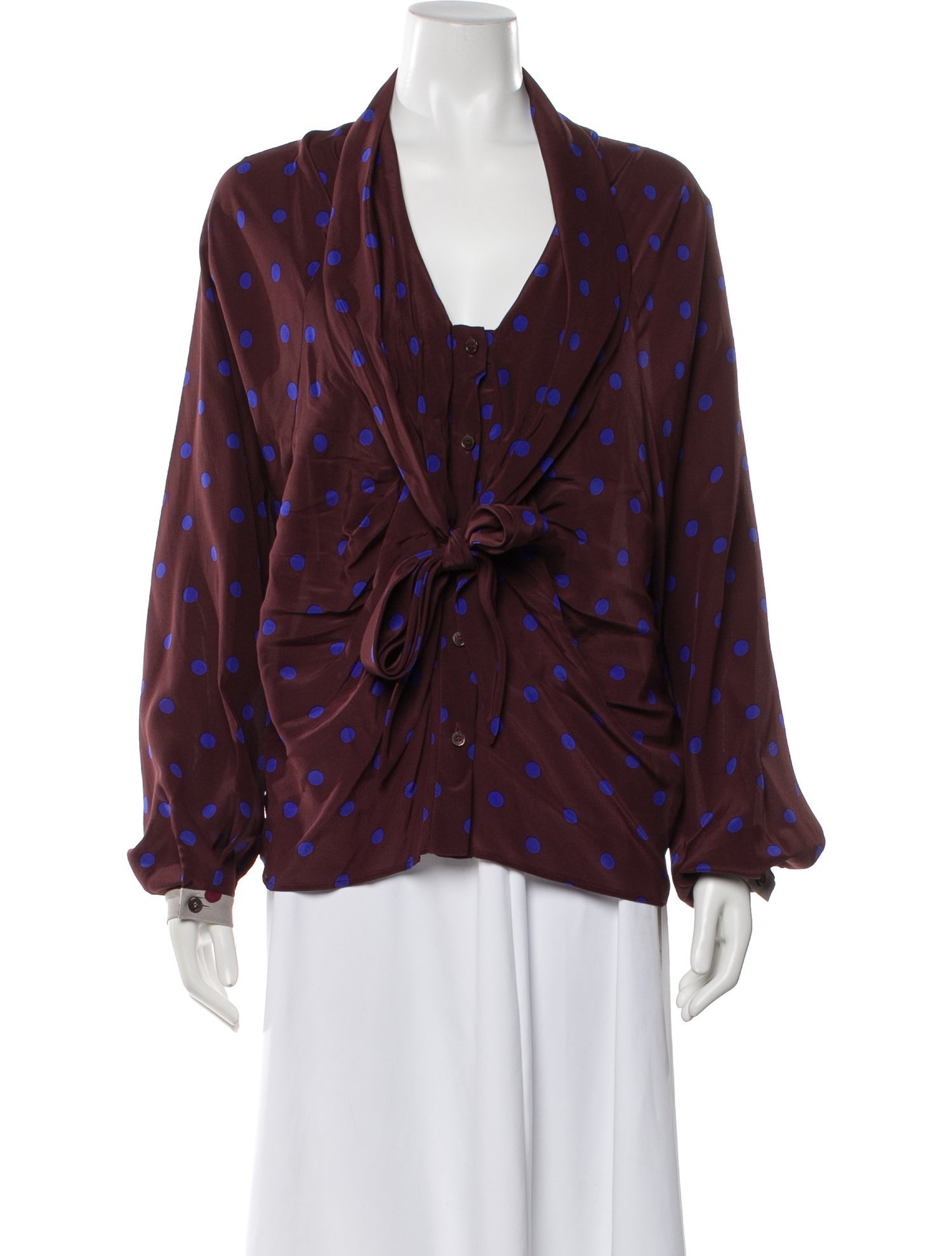 Kenzo Silk Polka Dot Print Blouse