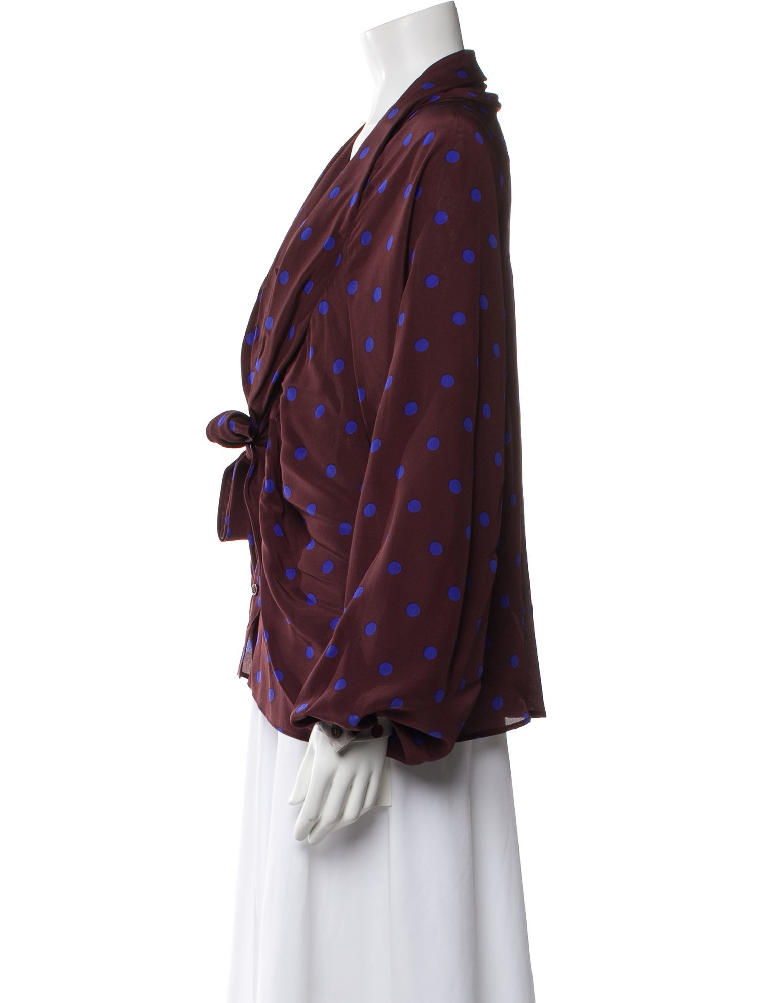 Kenzo Silk Polka Dot Print Blouse