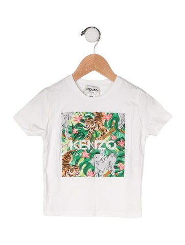 Pre-owned Kenzo Babies' Cotton Graphic Print T Shirt In White