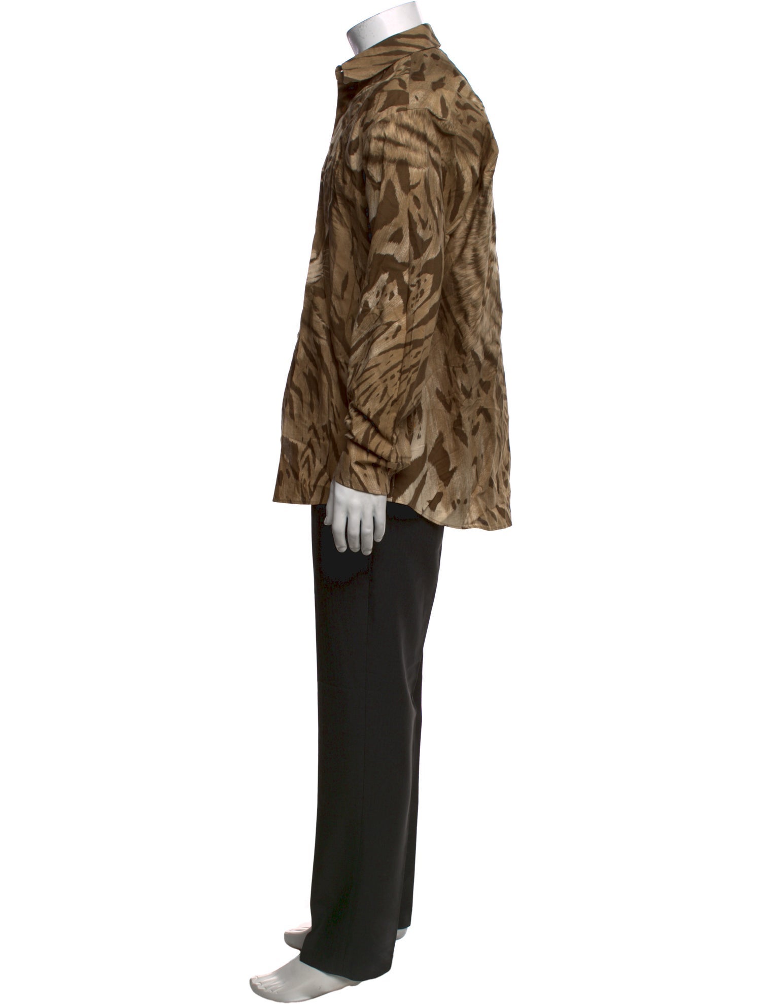 Kenzo Animal Print Long Sleeve Dress Shirt