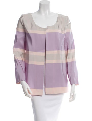 Katie Ermilio Silk Striped Jacket