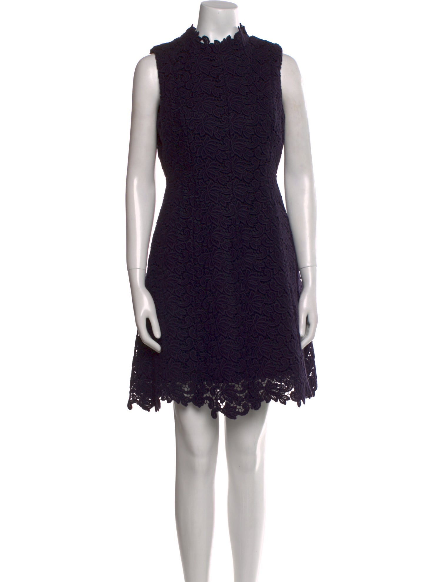 Katie Ermilio Mock Neck Mini Dress