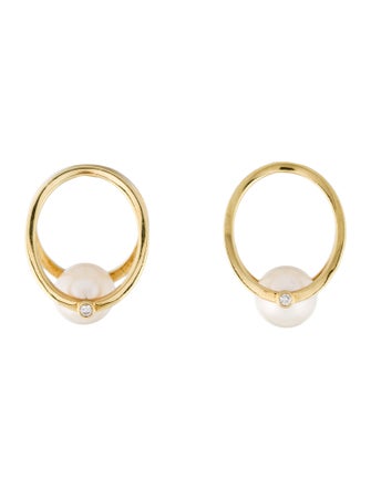 KatKim 18K Pearl & Diamond Oasis Earrings