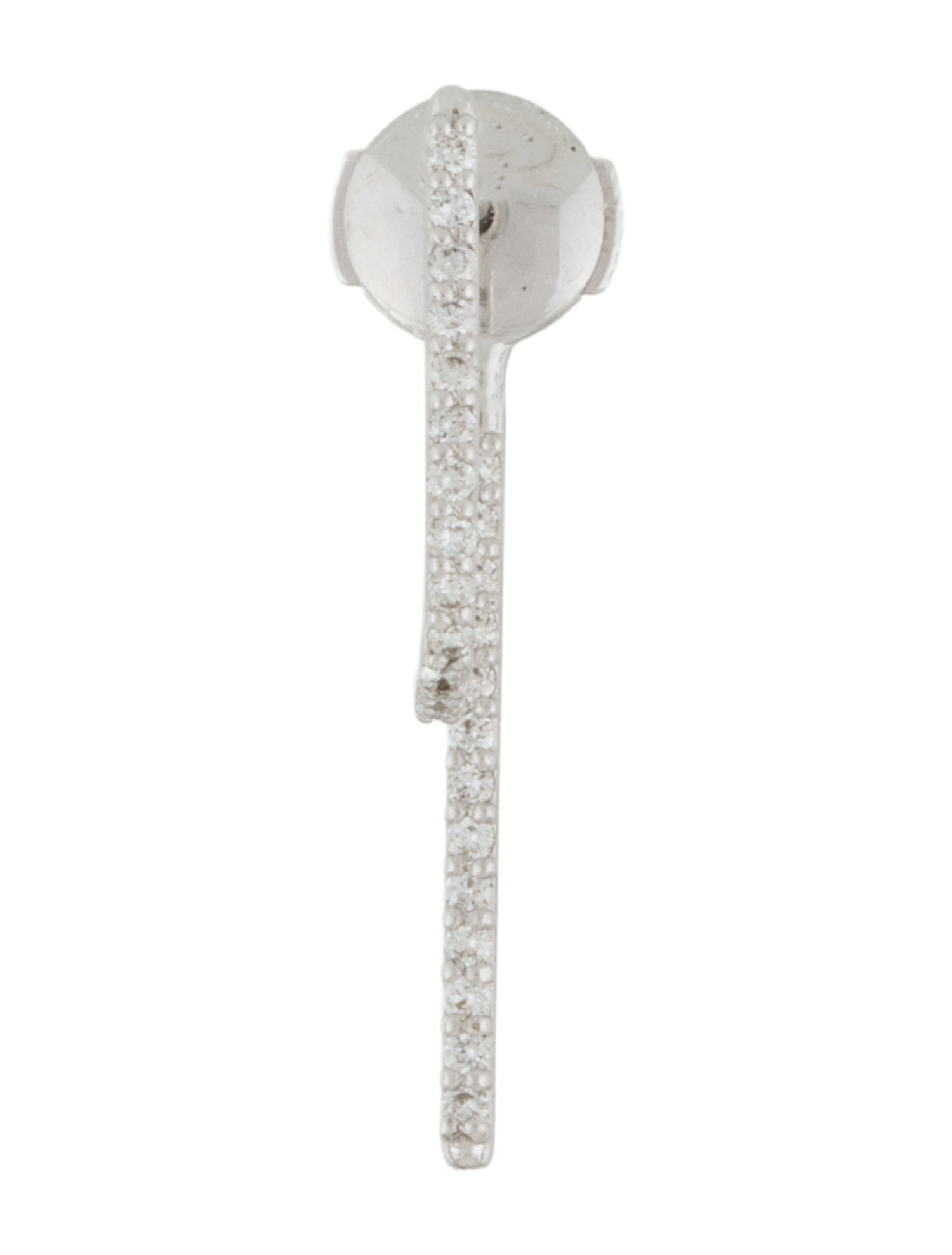 KatKim 18K Diamond Petite Thread Single Ear Pin