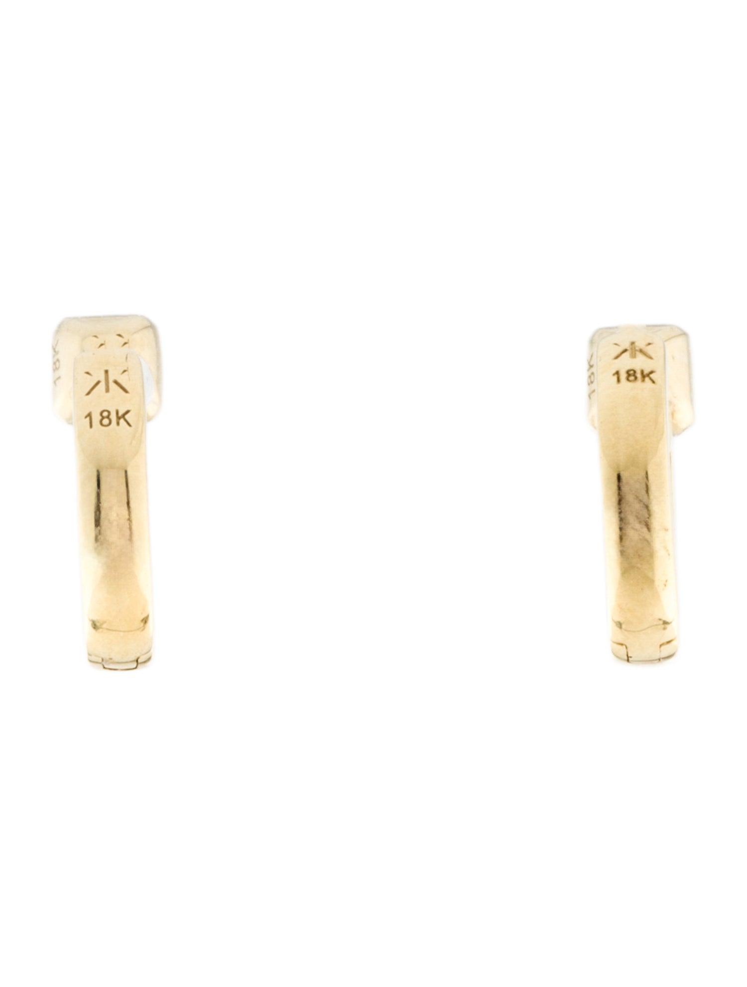 KatKim 18K Emerald & Diamond Huggie Earrings