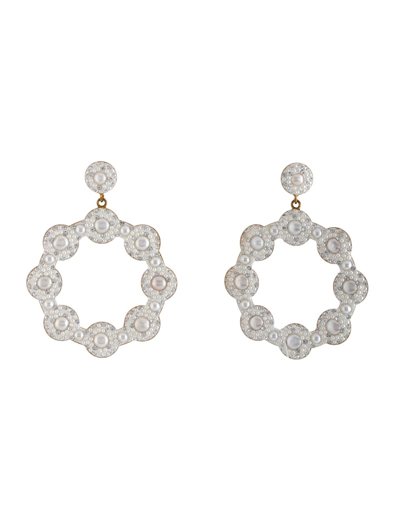 Soru Pearl, Faux Pearl & Crystal Party Hoop Earrings