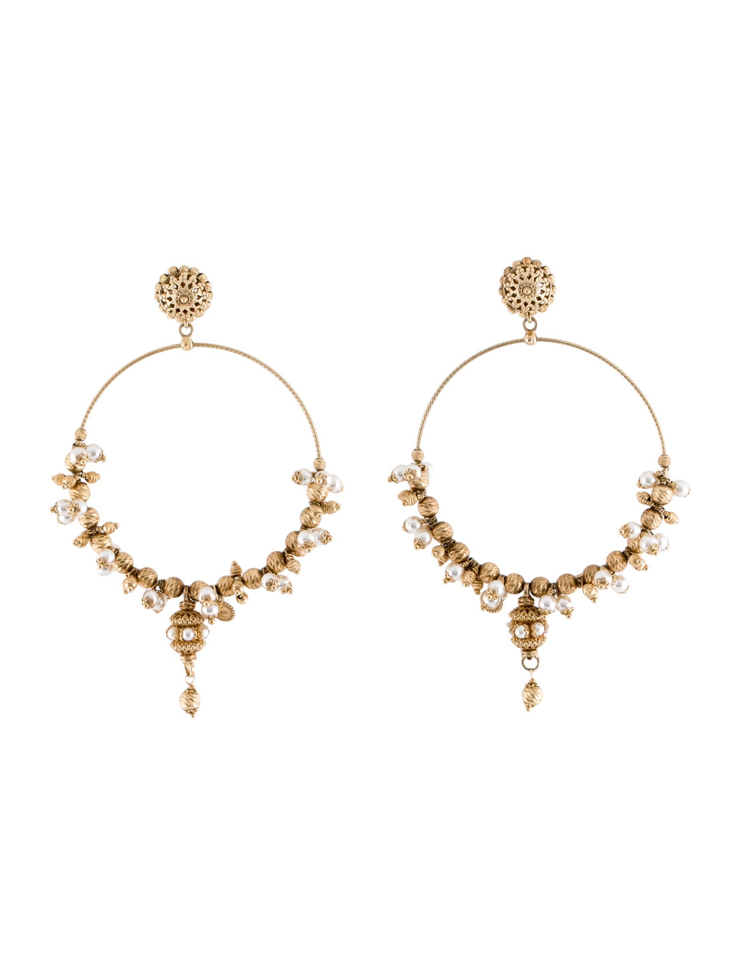 Soru Faux Pearl & Bead Mega Hoop Earrings