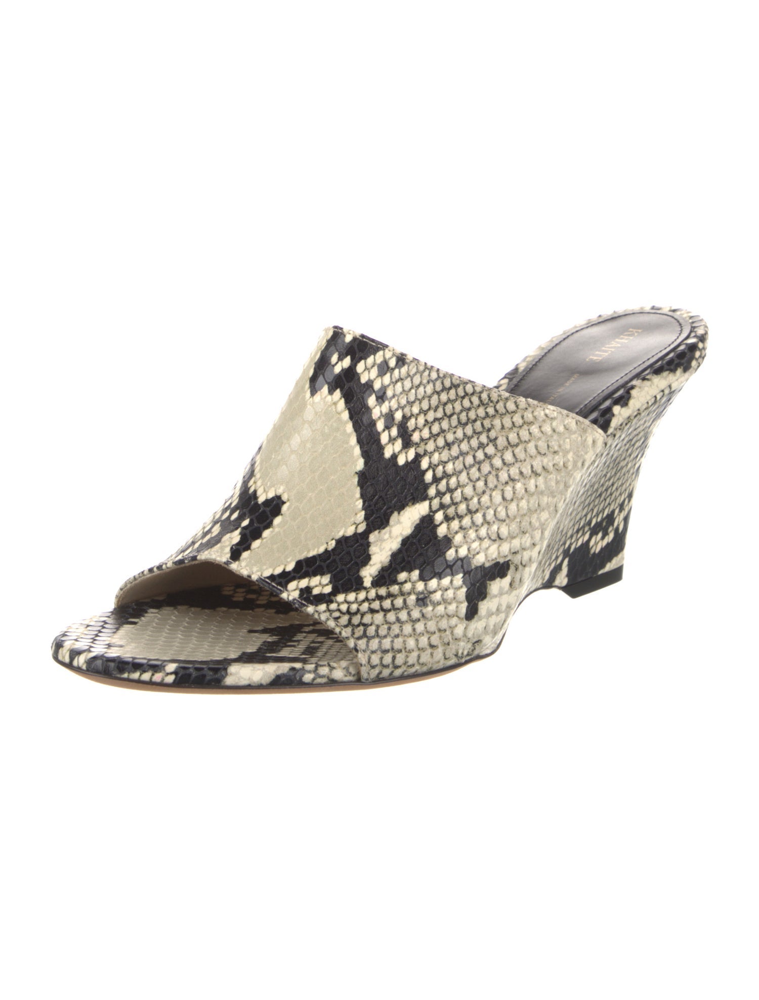 Khaite Embossed Leather Animal Print Sandals