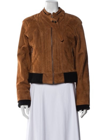 Pre-owned Khaite Leather Bomber Jacket In Brown