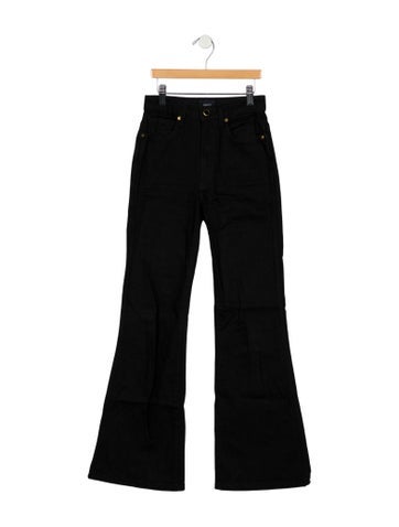 Pre-owned Khaite High-rise Flared Jeans In Black