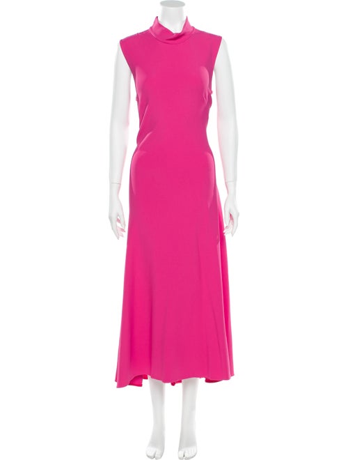 Khaite Turtleneck Long Dress Pink