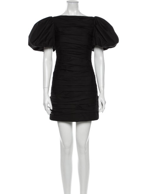 Khaite Bateau Neckline Mini Dress Black