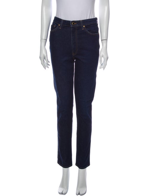 Khaite Mid-Rise Straight Leg Jeans Blue