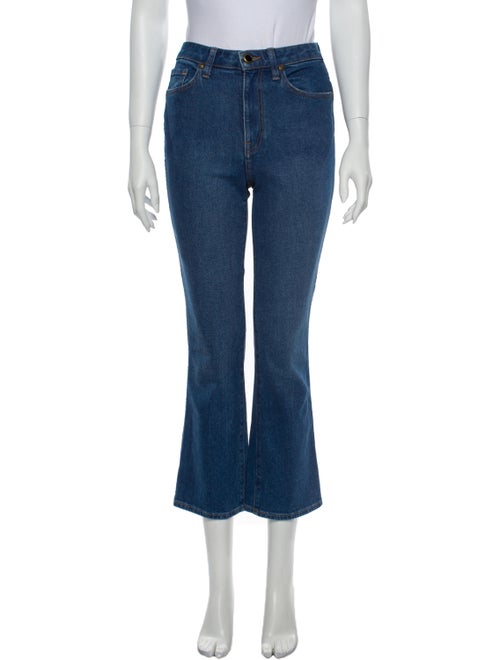 Khaite Mid-Rise Straight Leg Jeans Blue