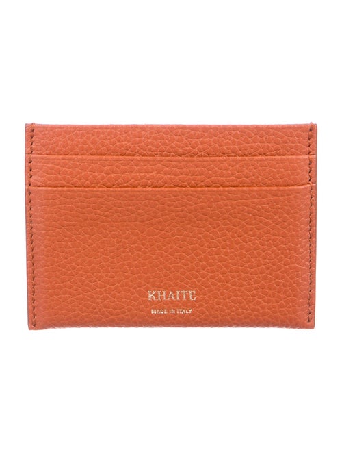 Khaite Leather Cardholder Orange