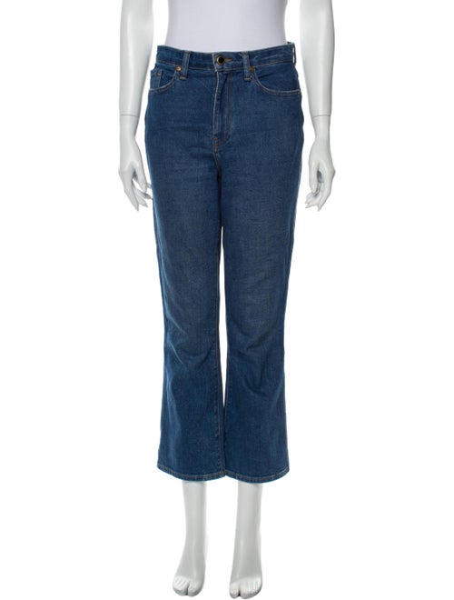 Khaite High-Rise Straight Leg Jeans Blue