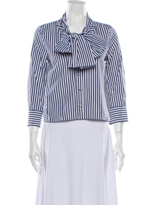 Khaite 2018 Striped Crop Top Blue