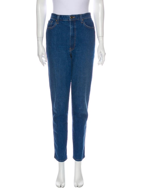 Khaite High-Rise Straight Leg Jeans Blue
