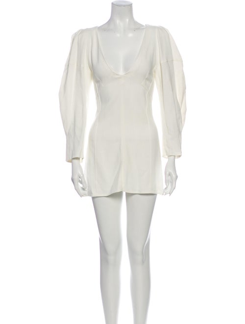 Khaite V-Neck Mini Dress White