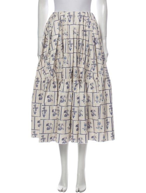 Khaite Printed Midi Length Skirt