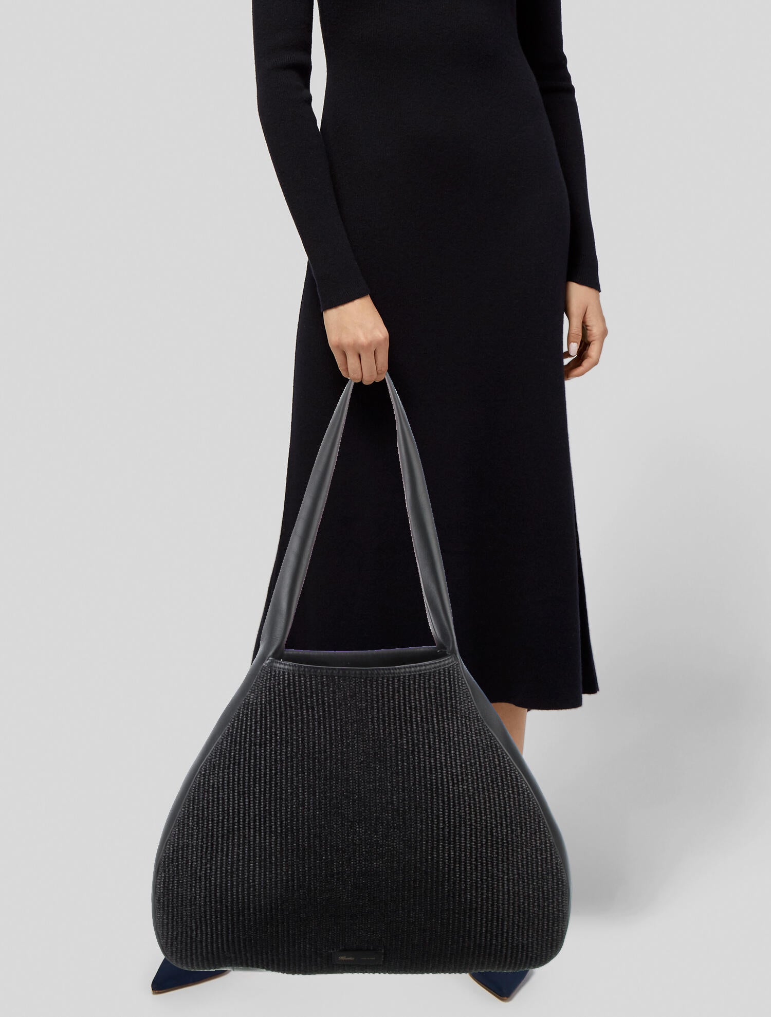 Khaite Raffia Leather Trim Tote Bag Black Totes, Handbags KHAIT33360 The RealReal