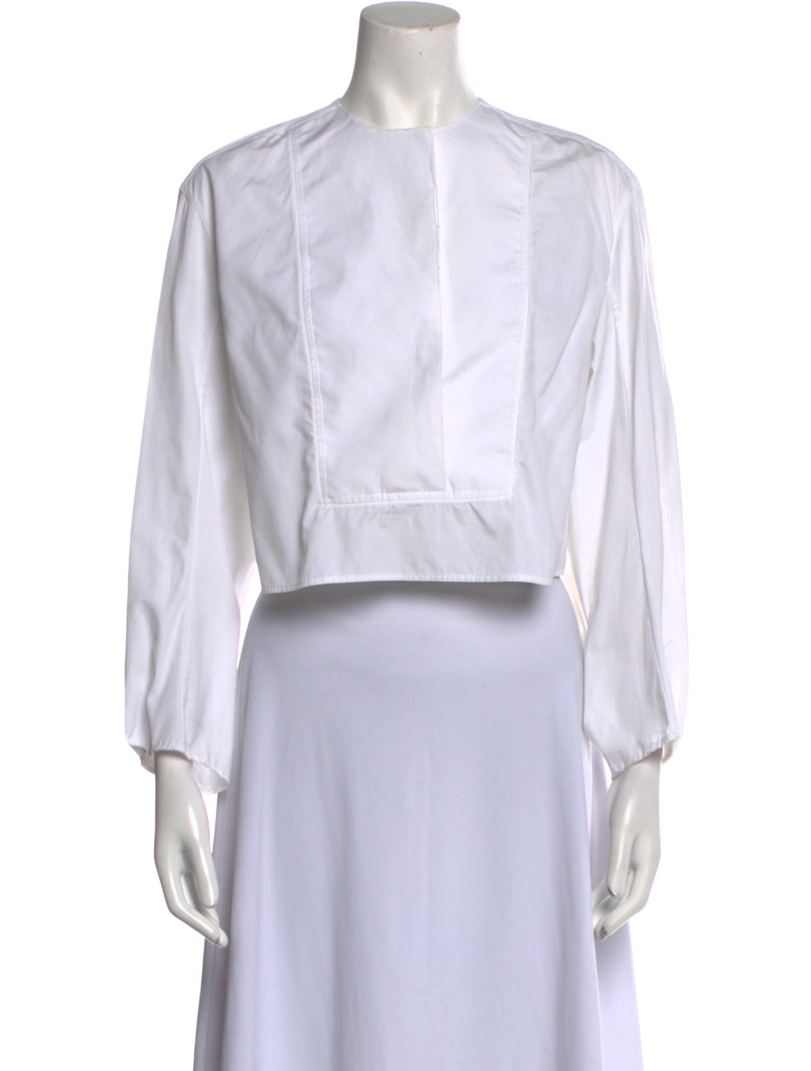 Khaite Crew Neck Long Sleeve Crop Top