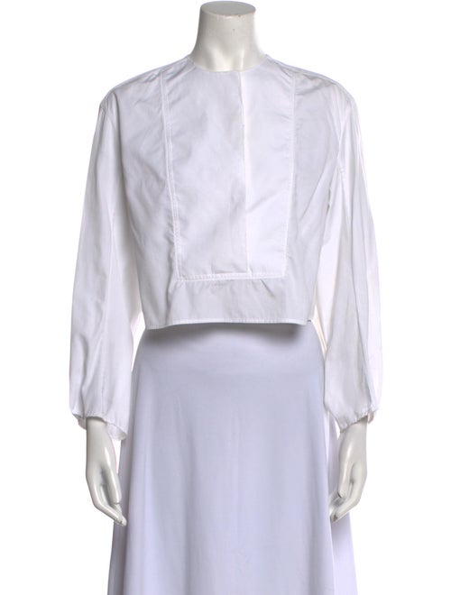 Khaite Crew Neck Long Sleeve Crop Top