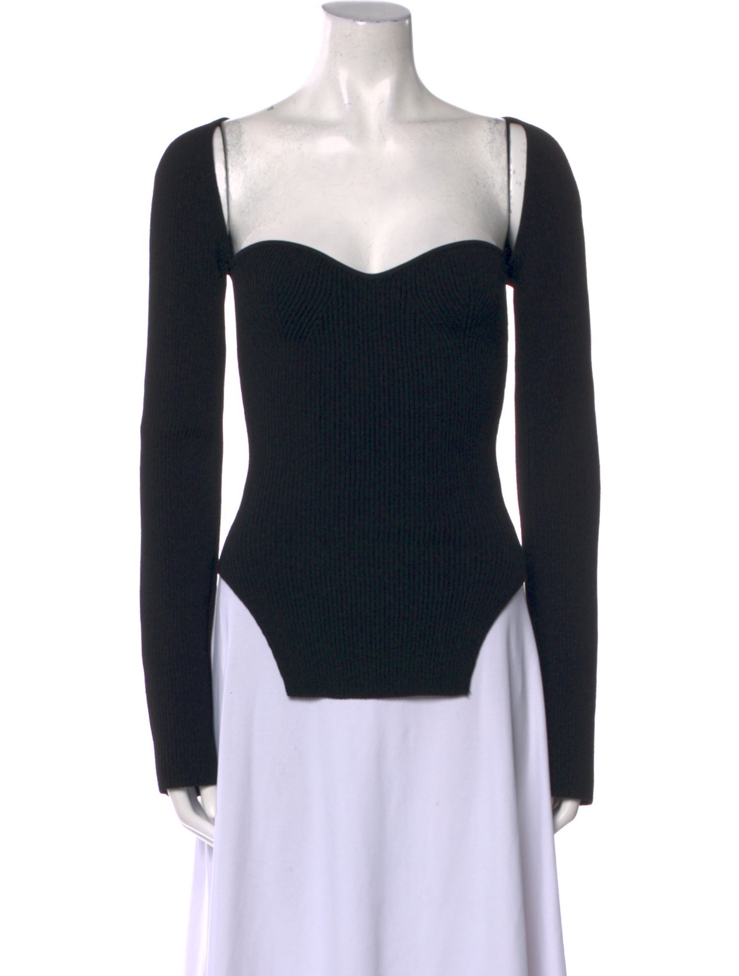 Khaite Square Neckline Long Sleeve Top