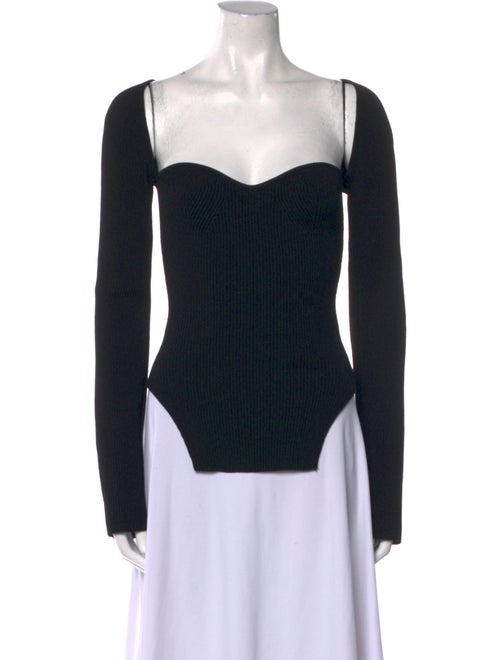 Khaite Square Neckline Long Sleeve Top