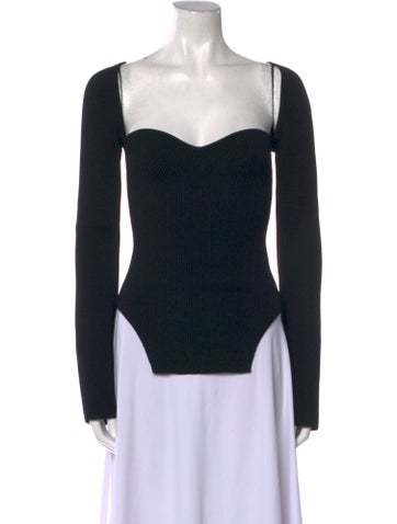 Khaite Tops Square Neckline Long Sleeve Top M
