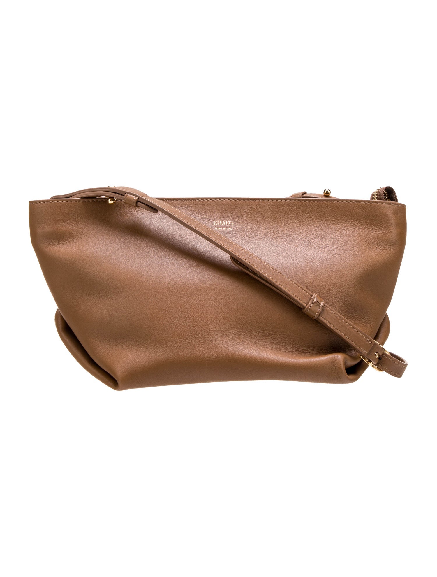 Khaite Solid Leather Crossbody Bag Brown Crossbody Bags Handbags KHAIT49644 The RealReal
