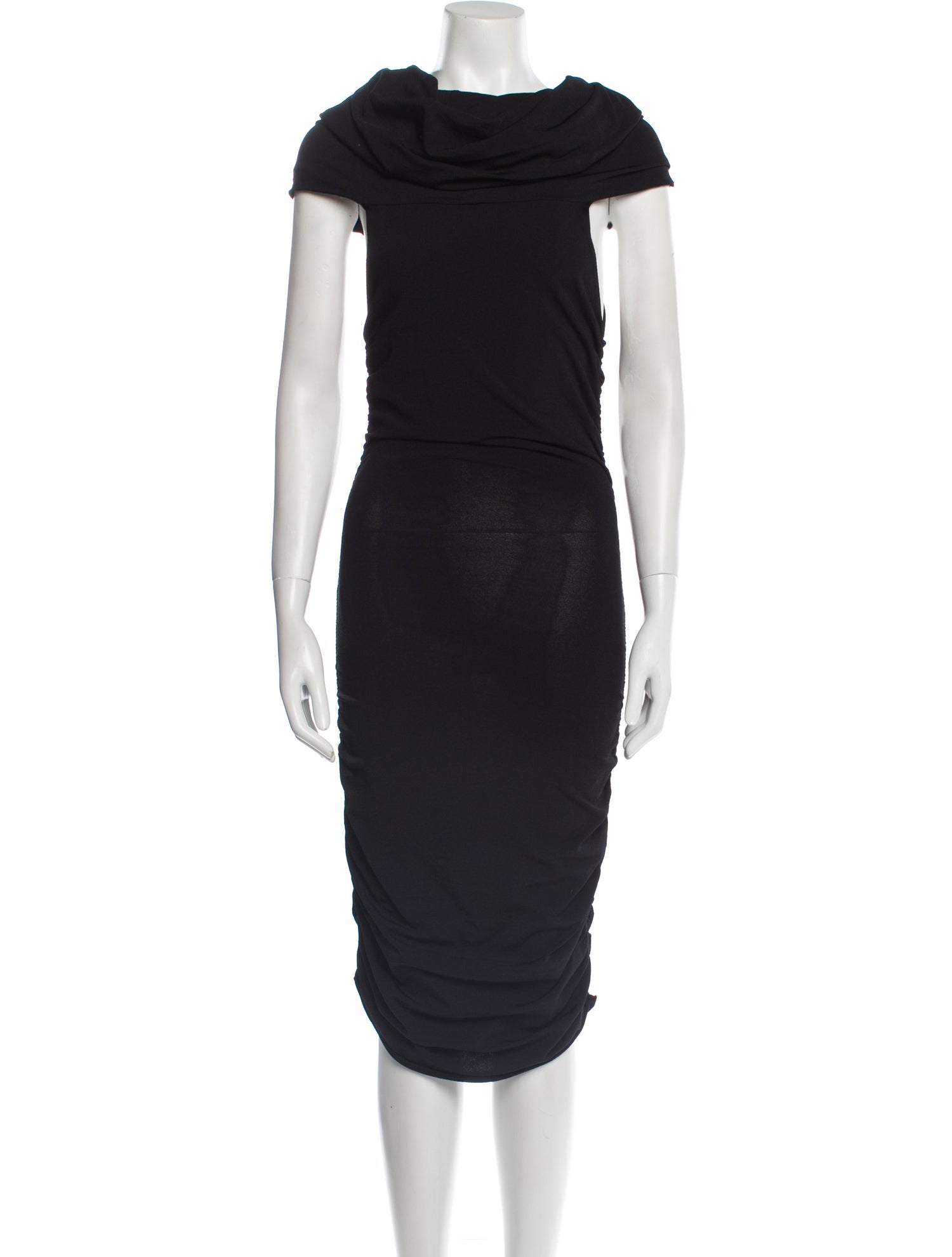 Khaite Cowl Neck Knee-Length Dress