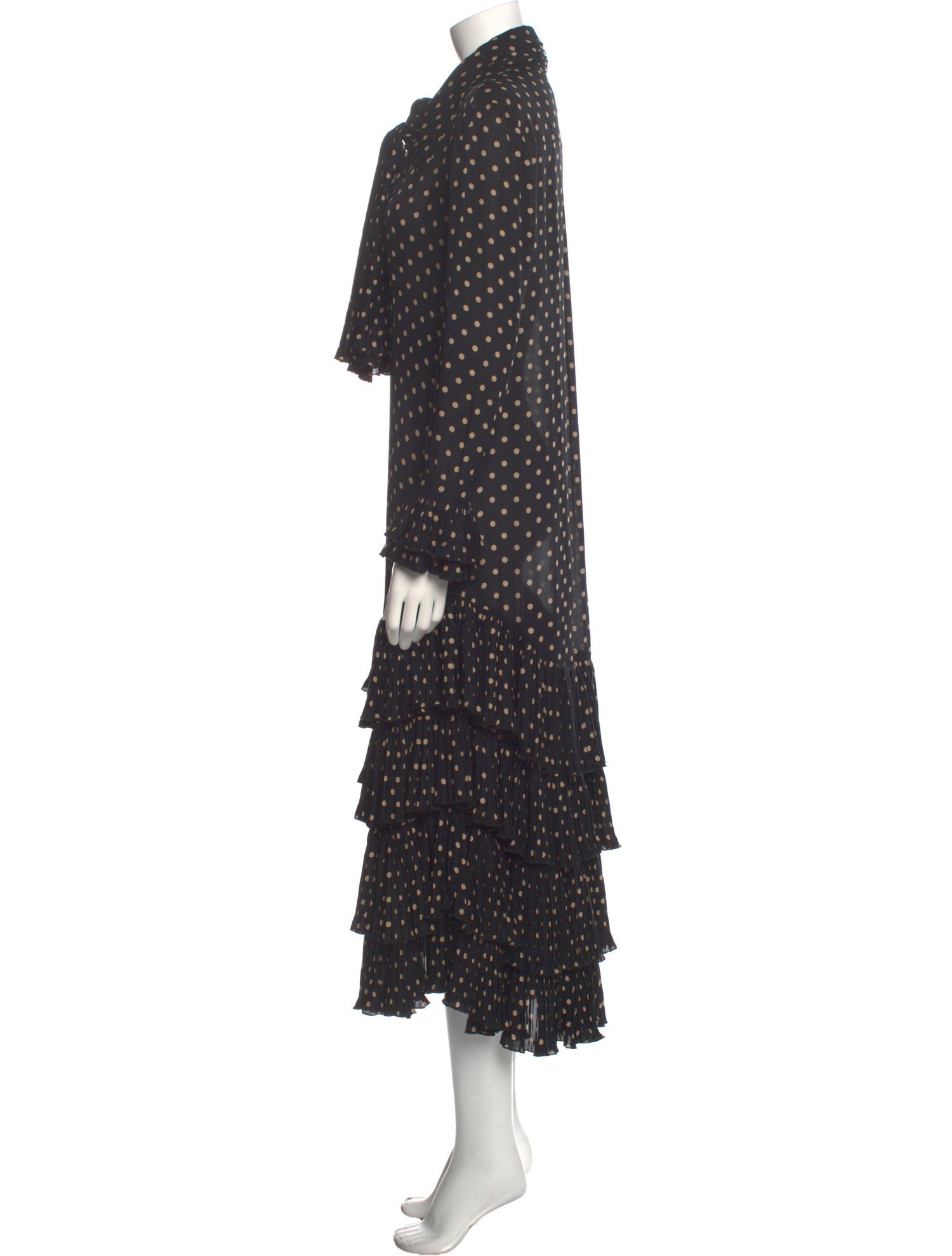 Khaite Polka Dot Print Long Dress - Black Dresses, Clothing - KHAIT55985 |  The RealReal