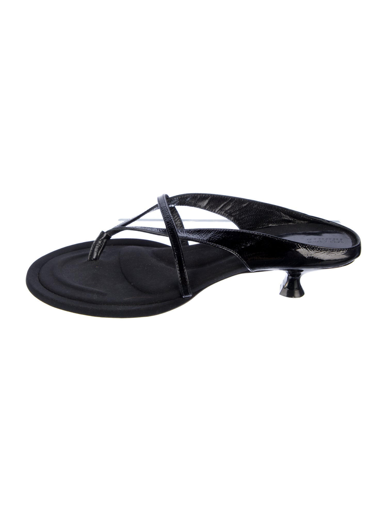 Khaite Patent Leather Flip Flops