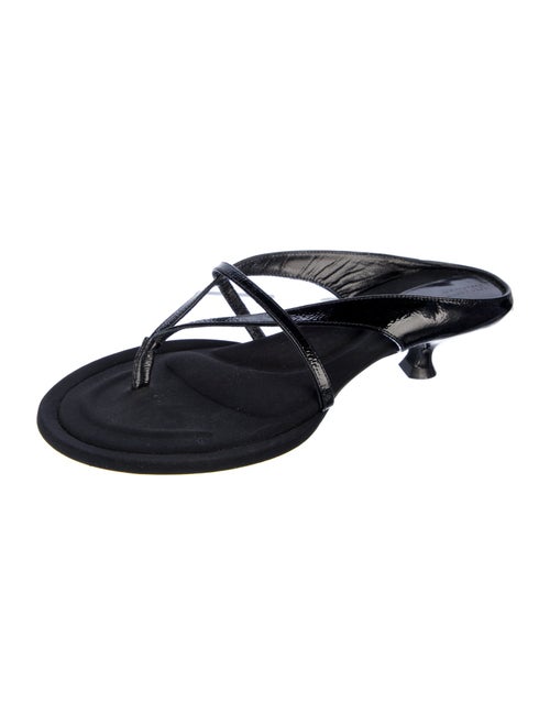 Khaite Patent Leather Flip Flops