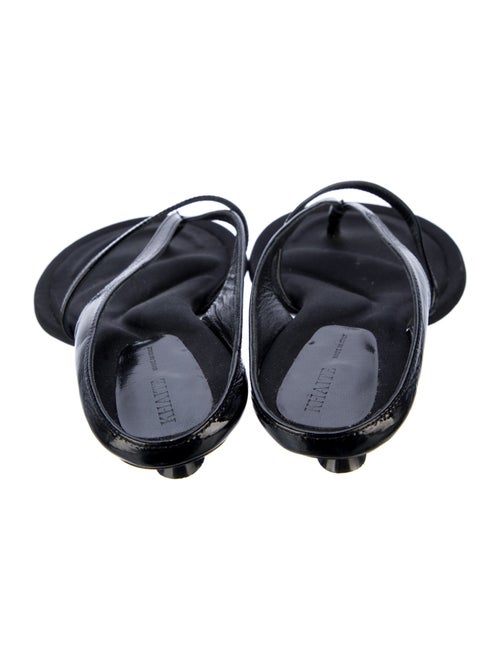 Khaite Patent Leather Flip Flops