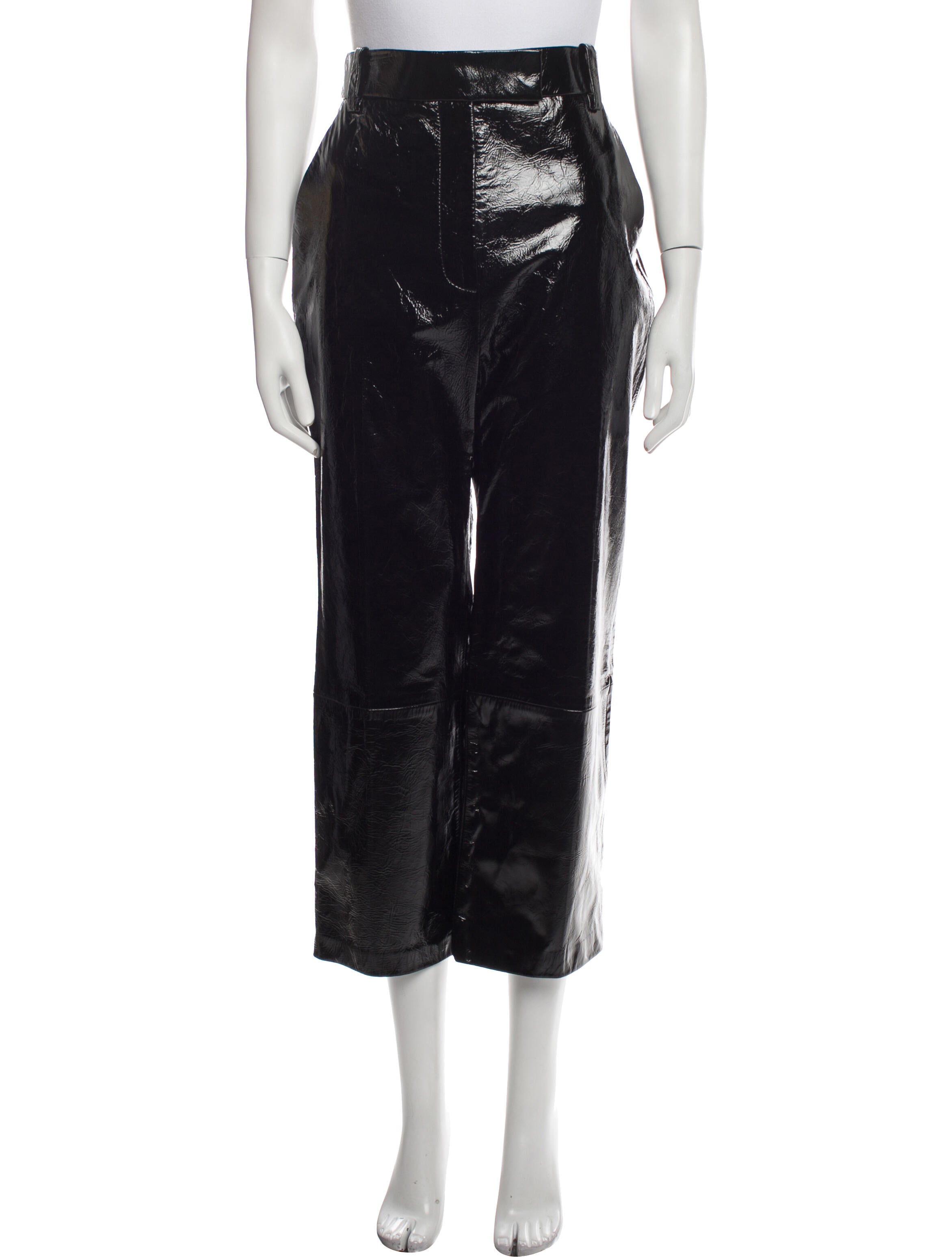 Khaite Leather Wide Leg Pants