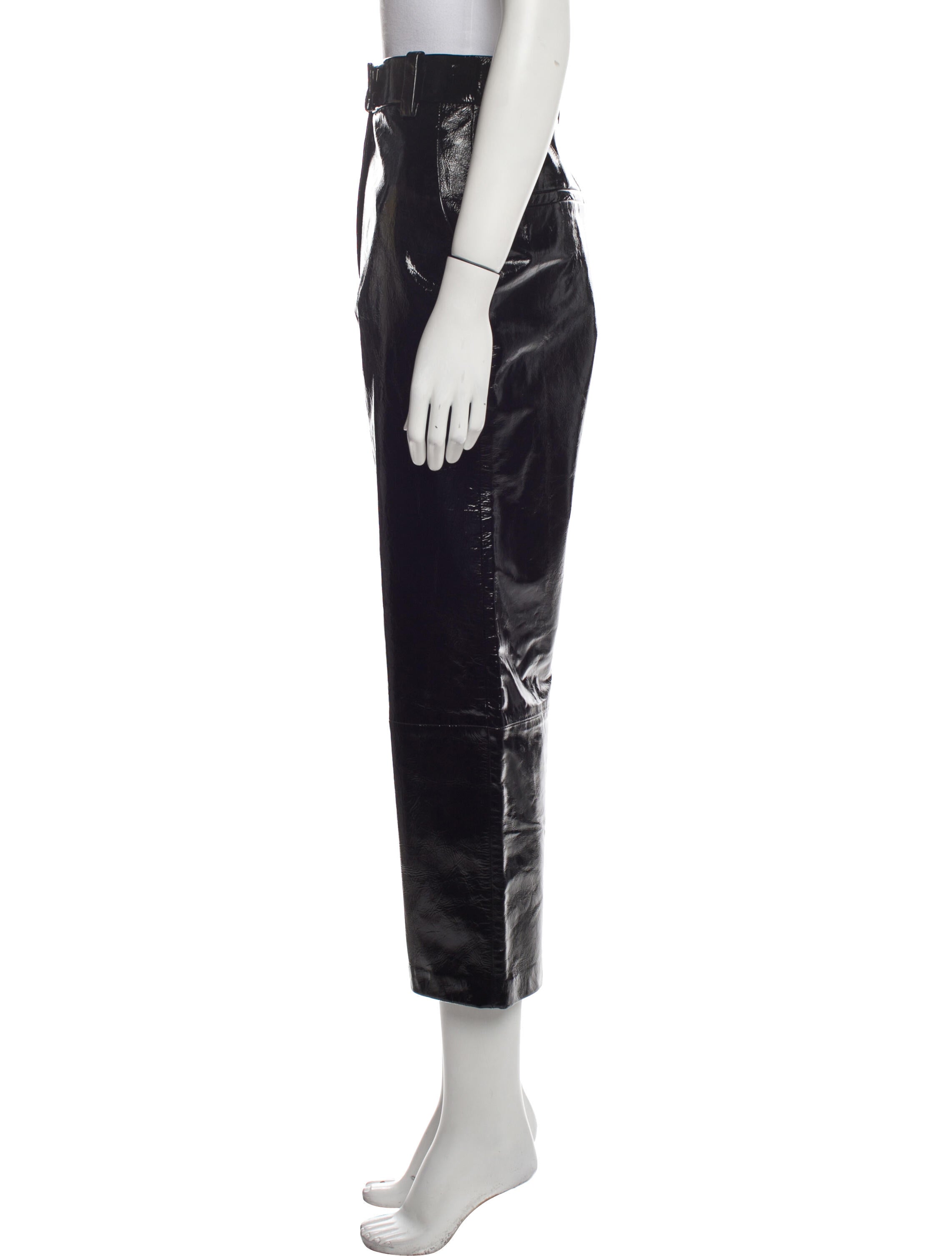 Khaite Leather Wide Leg Pants