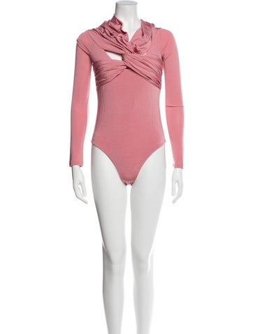 Khaite Tops Cowl Neck Long Sleeve Bodysuit S