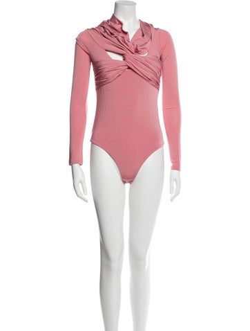 Khaite Tops Cowl Neck Long Sleeve Bodysuit XS