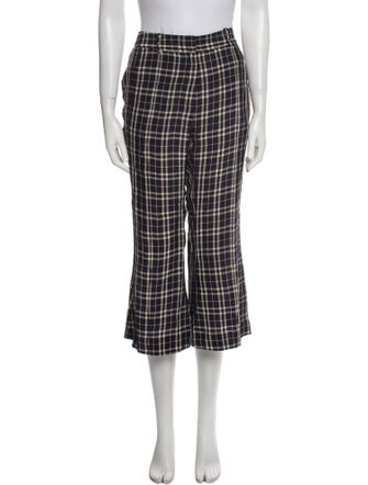 Khaite Plaid Print Wide Leg Pants