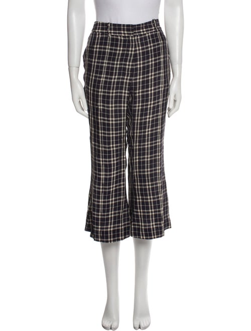 Khaite Plaid Print Wide Leg Pants