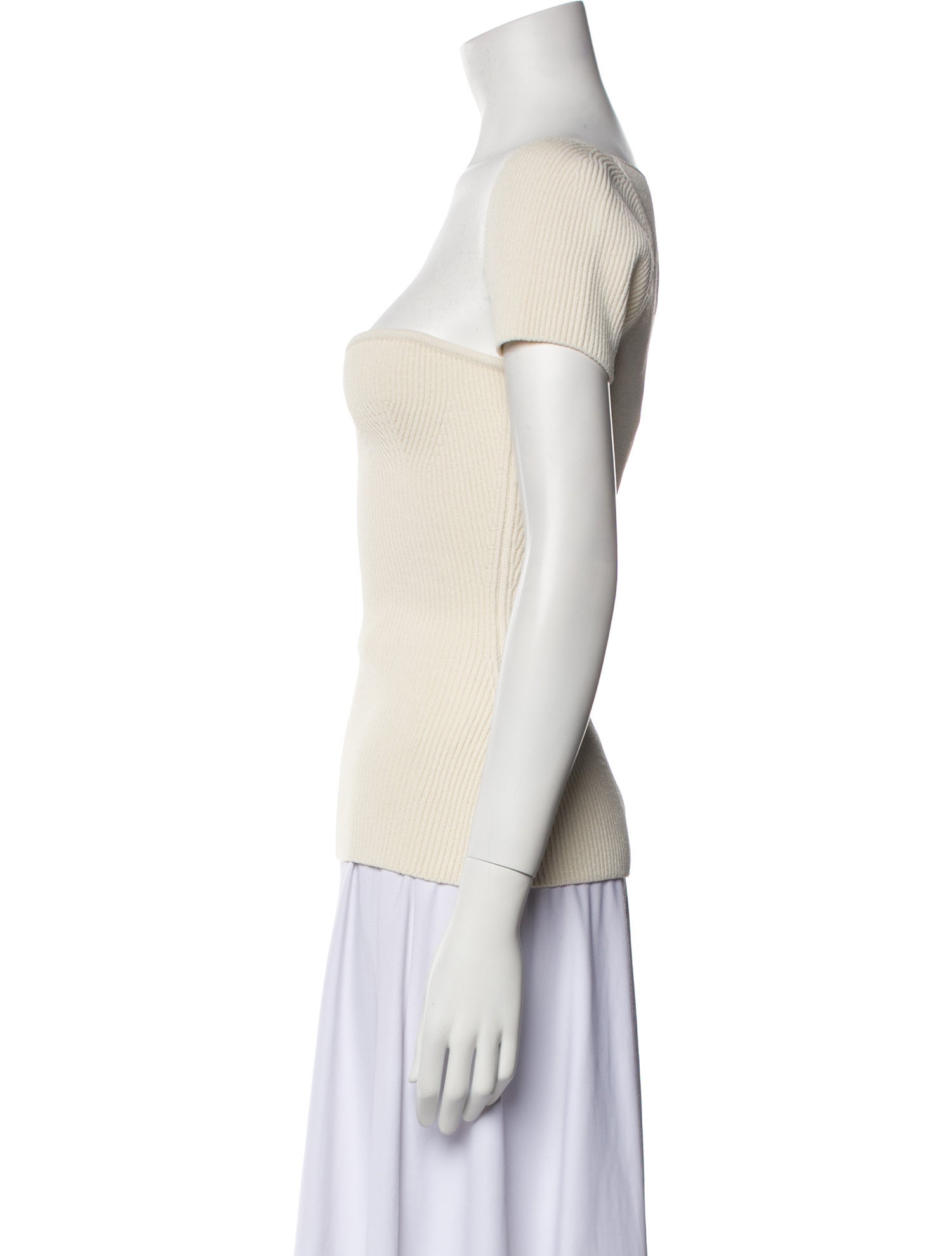 Khaite Square Neckline Short Sleeve Top w/ Tags
